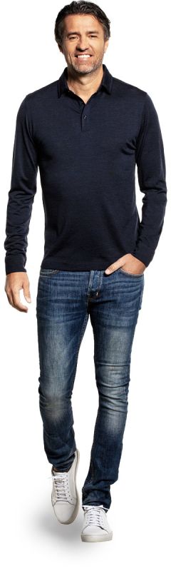 long sleeve polo with jeans