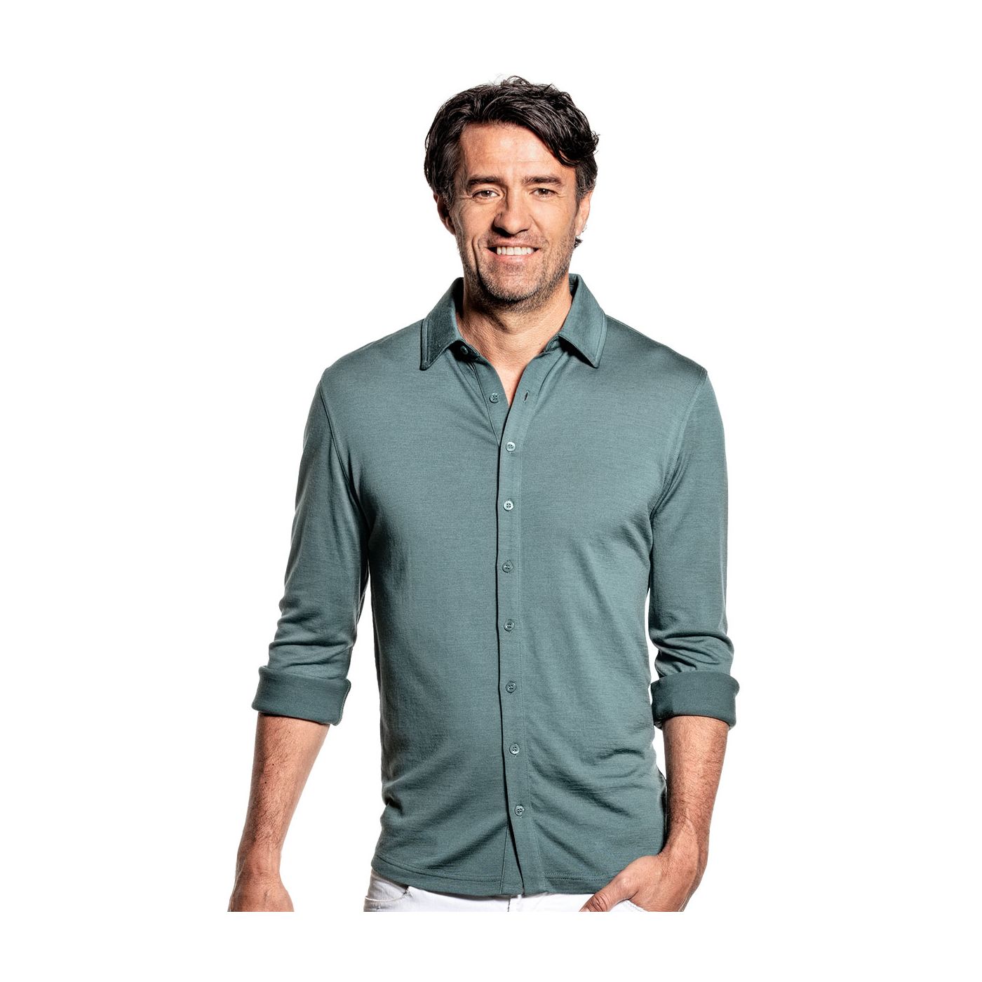 Optimaal Afwezigheid Downtown Joe Shirt Button Up Green Sage