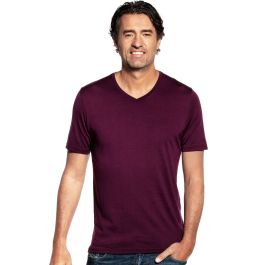 V neck hot sale red shirt